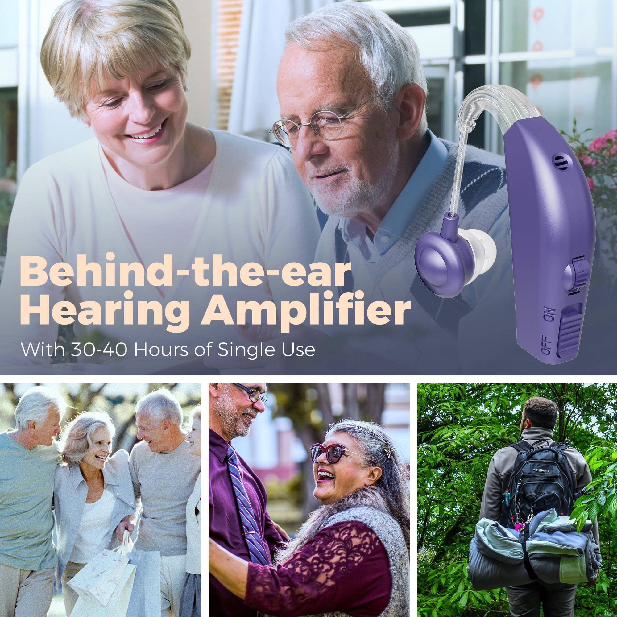 Behind-the-ear Hearing Amplifier  
With 30-40 Hours of Single Use