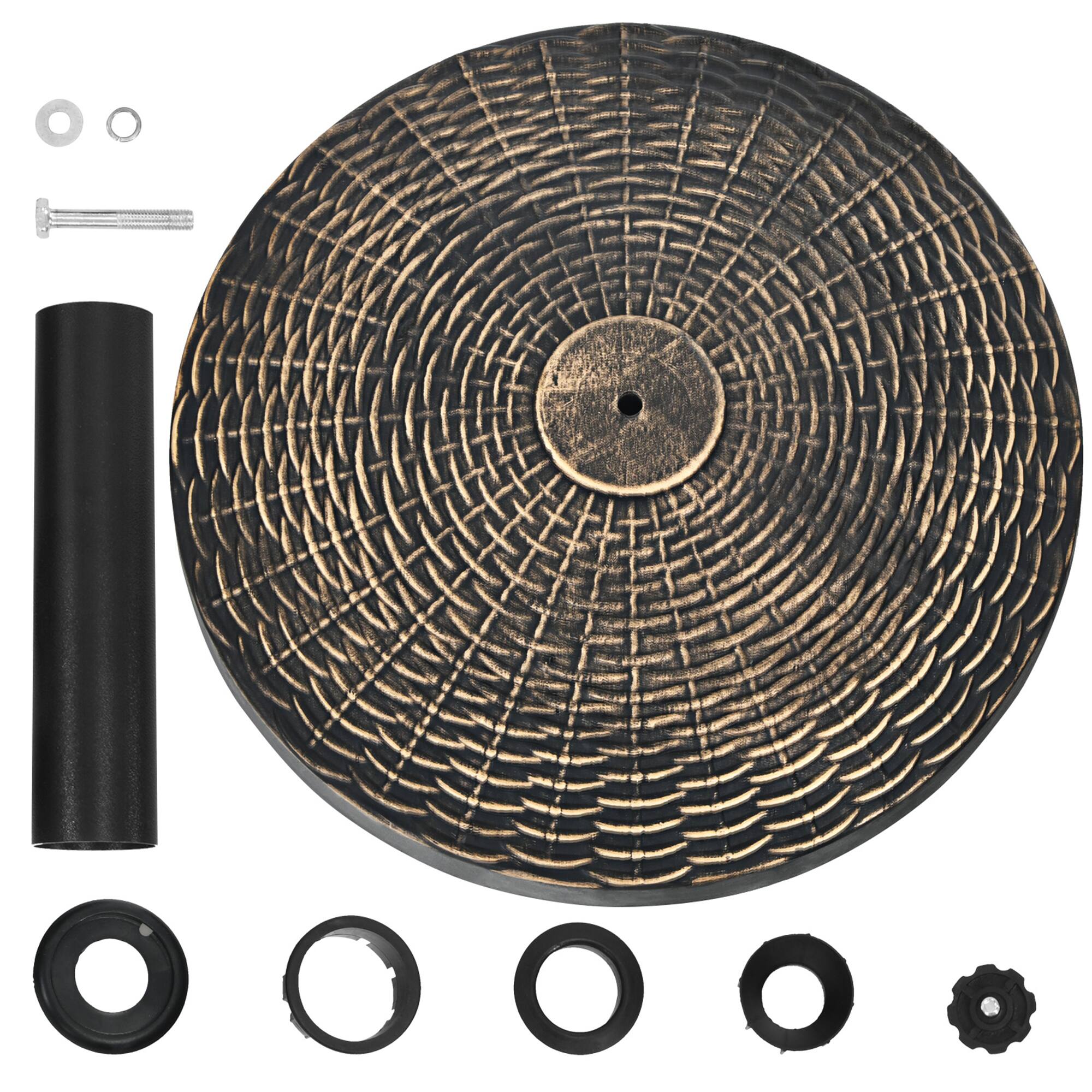 Alt View 9. Gymax - Gymax 22 lbs Round Resin Patio Umbrella Base Stand Holder w/ Adjustable Knob - Bronze.