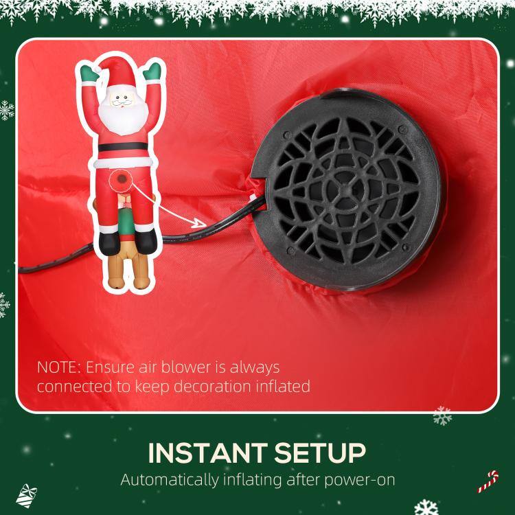 NOTE: Ensure air blower is always connected to keep decoration inflated

INSTANT SETUP
Automatically inflating after power-on