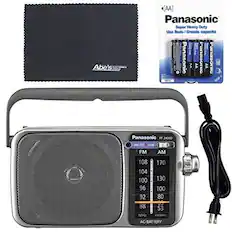 Abe's
Panasonic Super Heavy Duty Uso Rudo / Grande capacit 2011 Panasonic AA
Panasonic RF 24000 INGDE RAND DAD FM AM
108 104 100 96 92 88 MHz
170 130 100 80 65 53 x10kHz
AC/BATTERY