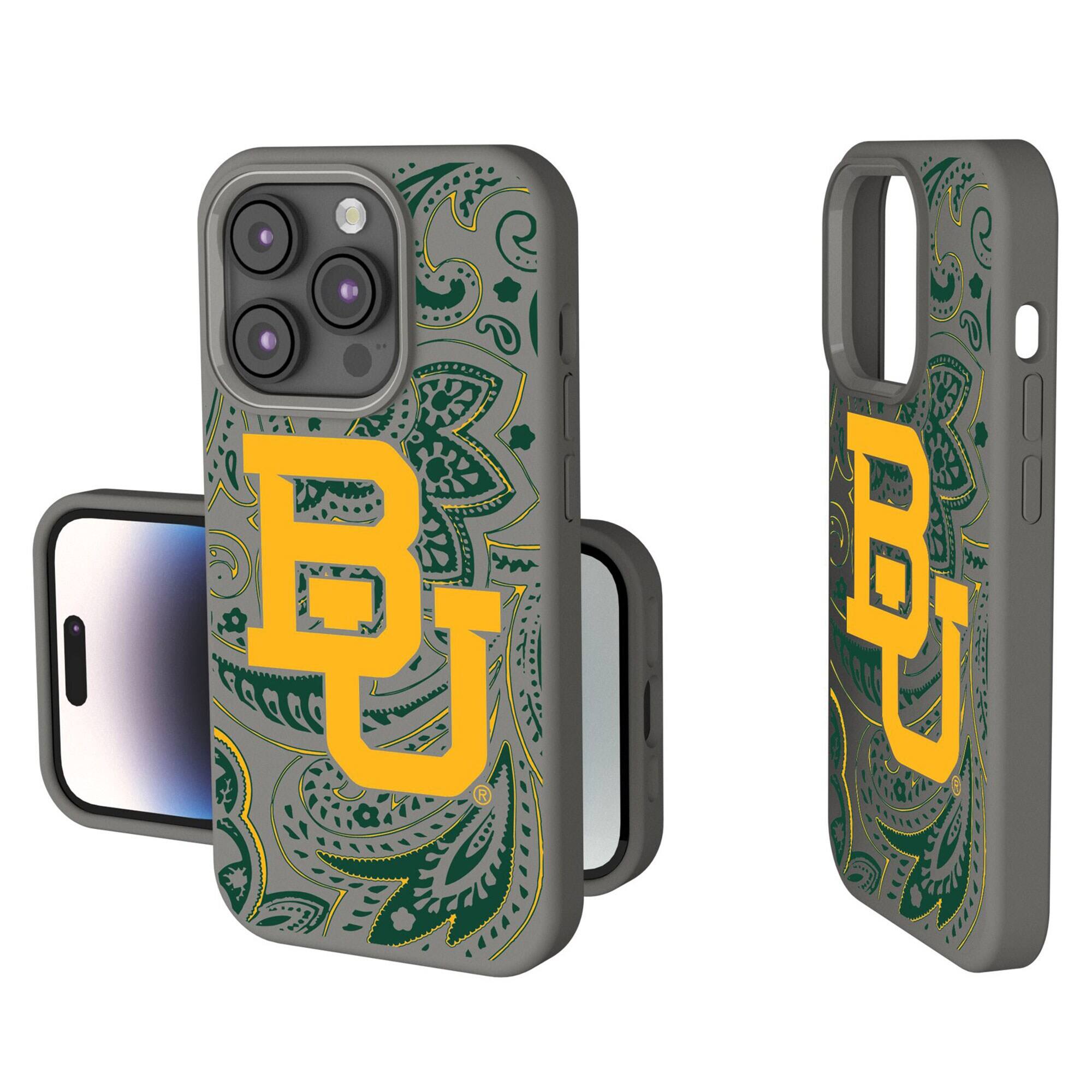 Front. Keyscaper - Baylor Bears Paisley iPhone Soft Touch Case - 14 - Gray.
