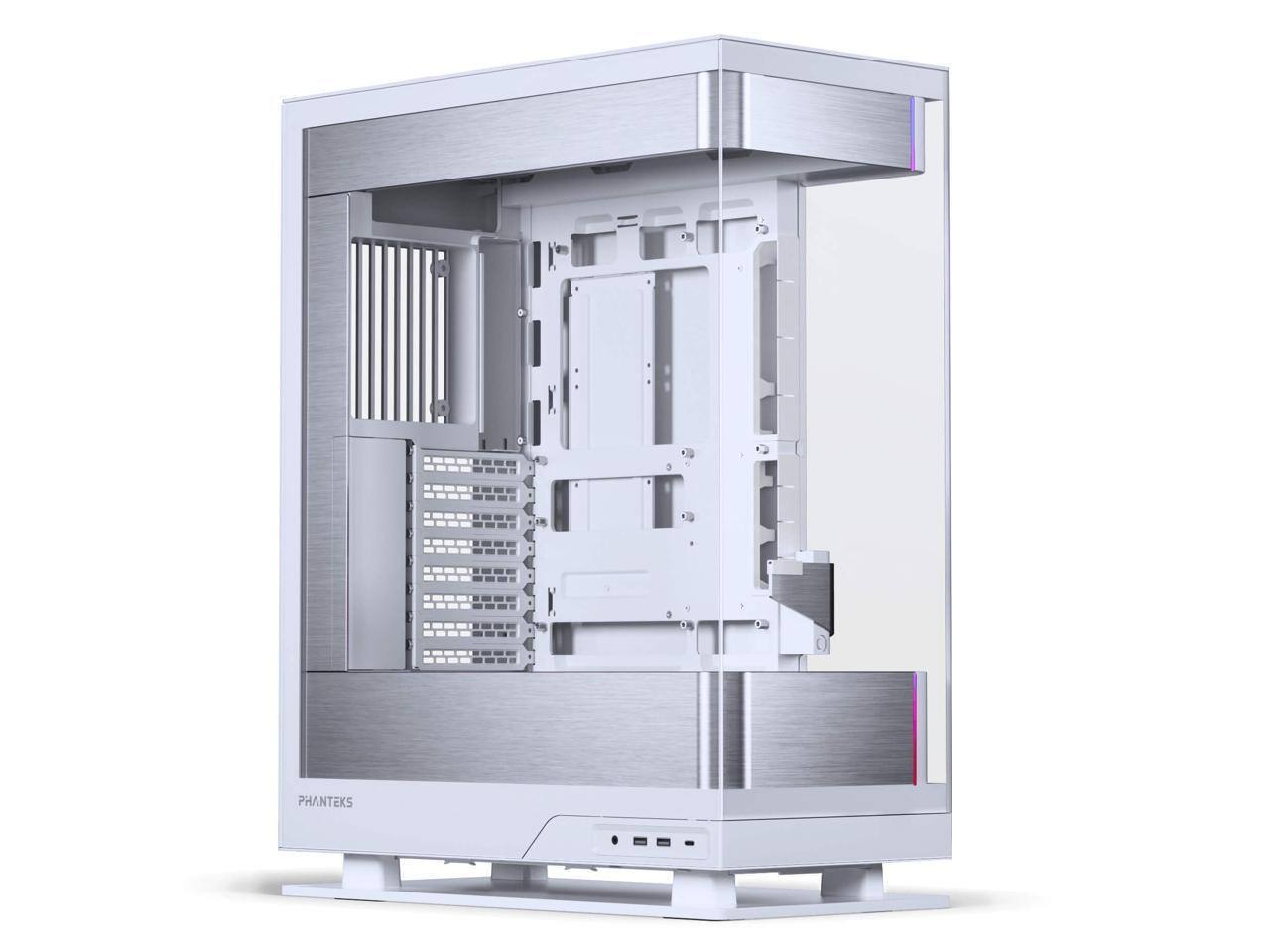 Angle. Phanteks - Phanteks Evolv X2, Mid-Tower Gaming Chassis, Vertical Cooling, Tempered Glass, D-RGB, Silver White - Silver White.