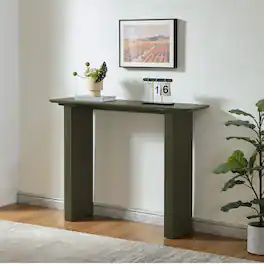 Kings Brand Furniture - Modern Fluted Wood Console Table, Narrow Sofa Table, and Entryway Table for Living Room - Caviar