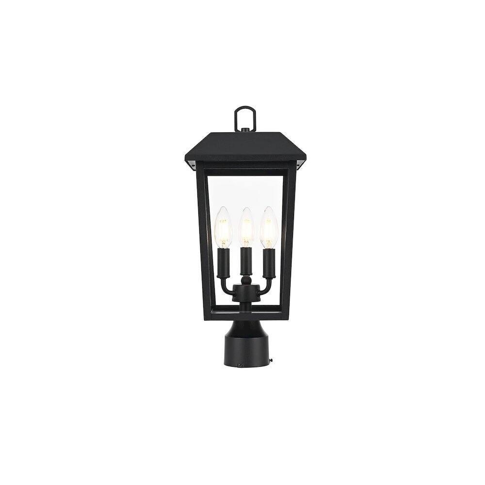 Left. Elegant Lighting - Riggs 8 x 18 inch Outdoor Post Light in Black - Black.