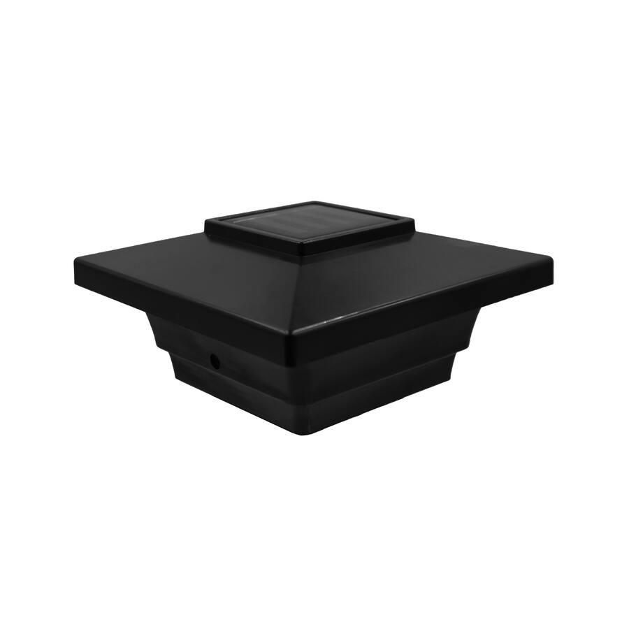 Garden Sunlight Low Profile Solar Post Cap – 4 SMD LED, Black, Fits 4x4 Vinyl Or Wood