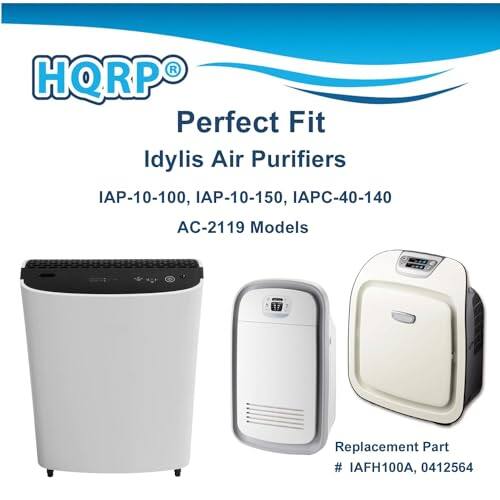 HQRP Perfect Fit Idylis Air Purifiers IAP-10-100, IAP-10-150, IAPC-40-140 AC-2119 Models Replacement Part # IAFH100A, 0412564