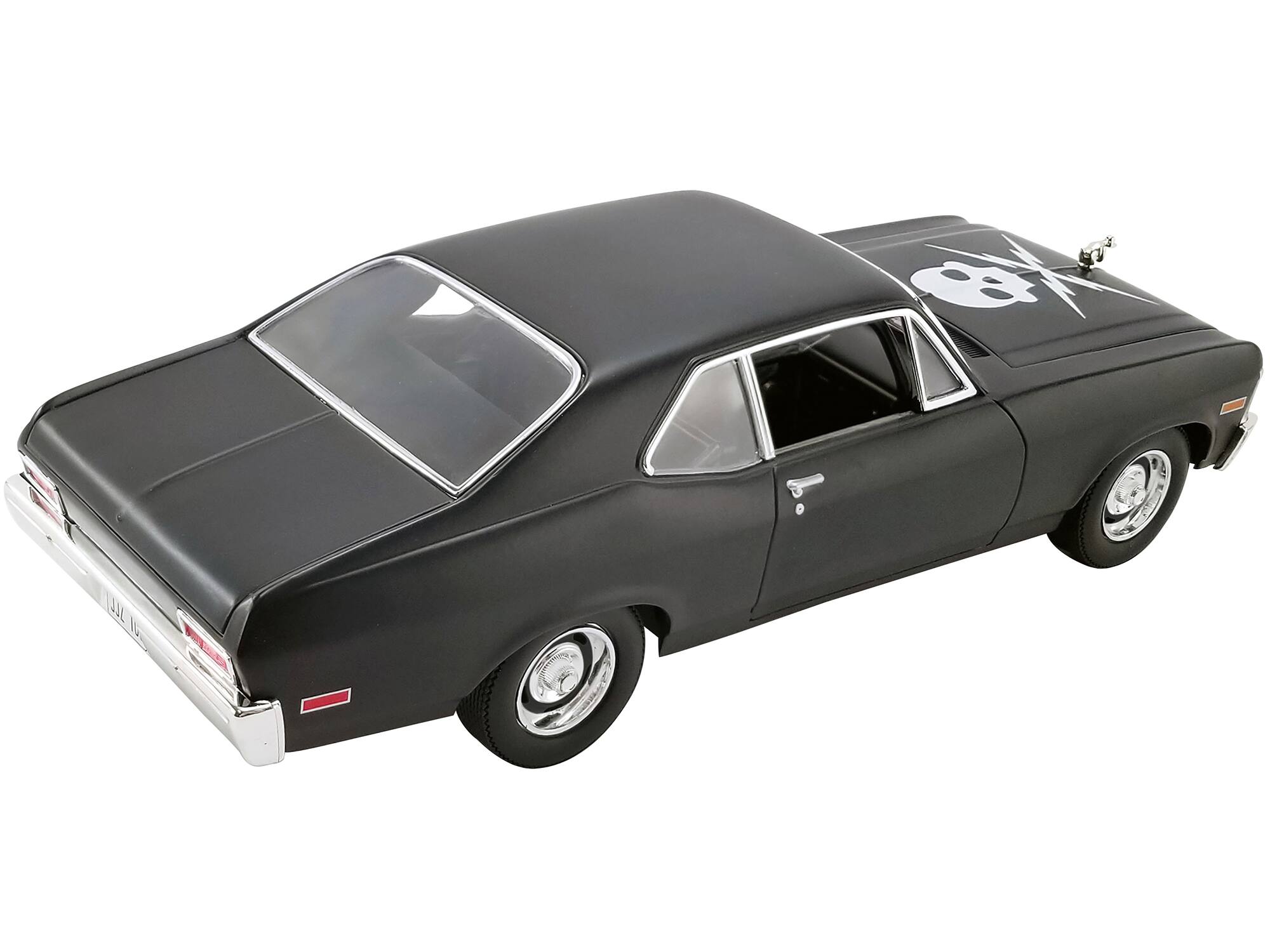 Back. ACME - 1971 Chevrolet Nova Matt Black "Death Proof" (2007) Movie Limited Edition to 792 pieces Worldwide 1/18 - Matt Black.