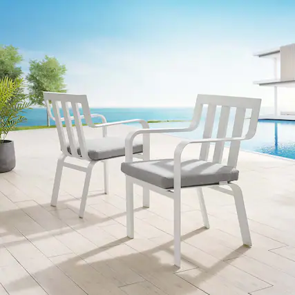 Front. Modway - Baxley Outdoor Patio Aluminum Armchair Set of 2 by Modway - White Gray.