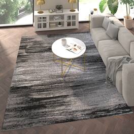Emma + Oliver - Oakland Ultra Soft Shaded Look Olefin Accent Rug with Natural Jute Backing - Gray