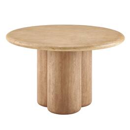 Tori 48 Inch Round Indoor and Outdoor Patio Dining Table by Modway - Travertine