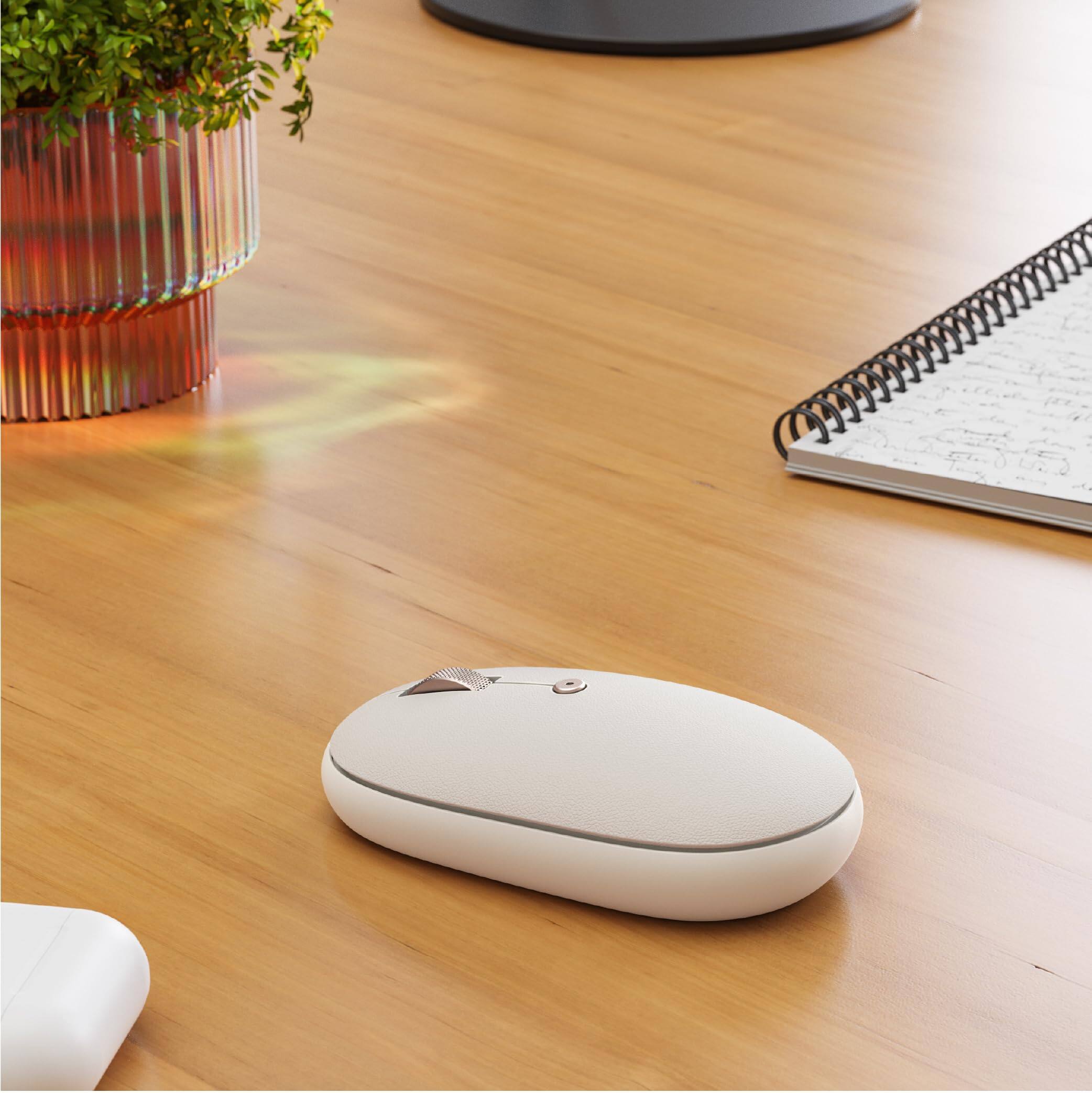 Alt View 5. Satechi - Satechi OntheGo Bluetooth Mouse, USB-C Rechargeable, Silent Clicks, Multi-Device Connect 3 Devices - Sand - Sand.