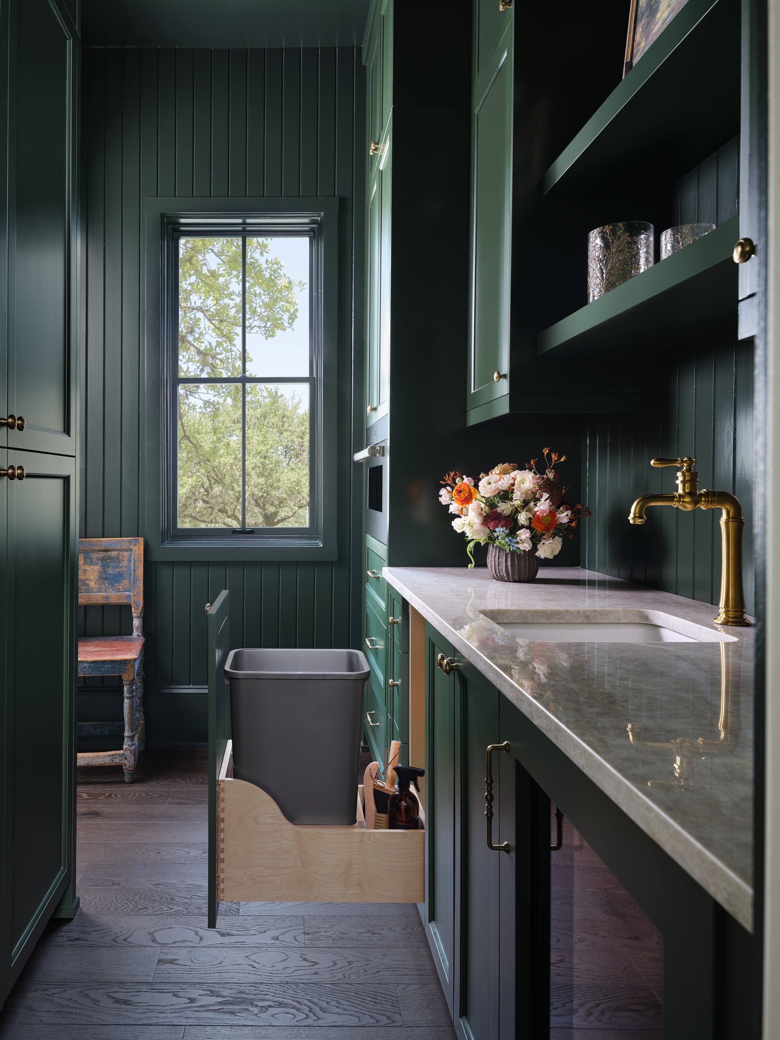 Alt View 3. Rev-A-Shelf - Rev-A-Shelf Single Pullout Trash Can 50 Qt w/ Soft-Close Slides, 4WCSC-1550DM-1 - Natural Maple.