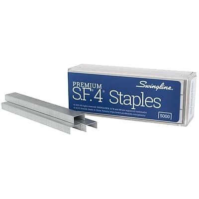 Swingline - S.F. 4 Premium 1/4" Length Standard Staples, Full Strip, 5000/Box - Silver