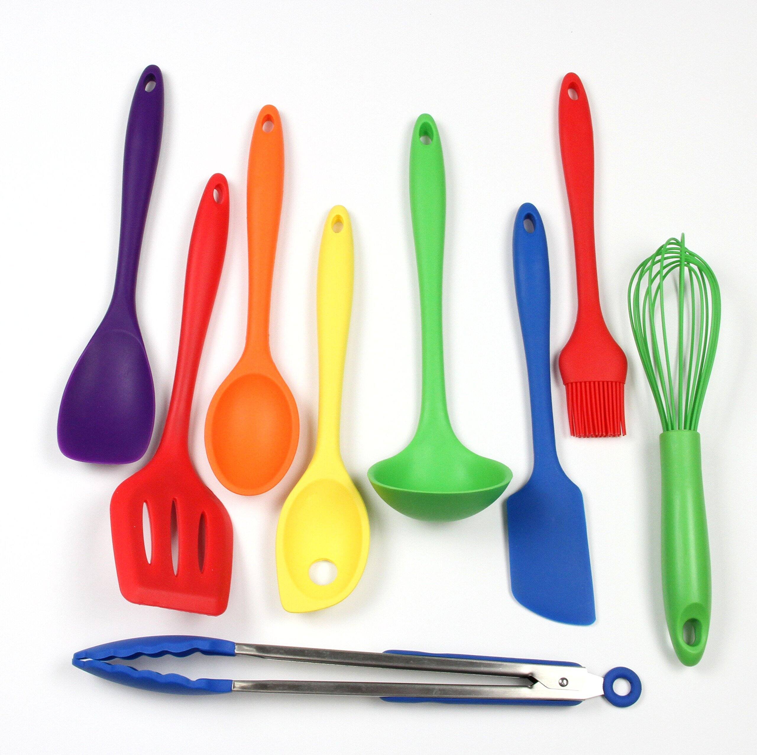 Front. Chef Craft - 9 Piece Premium Silicone Kitchen Tool and Utensil Set - Assorted Colors - Assorted.