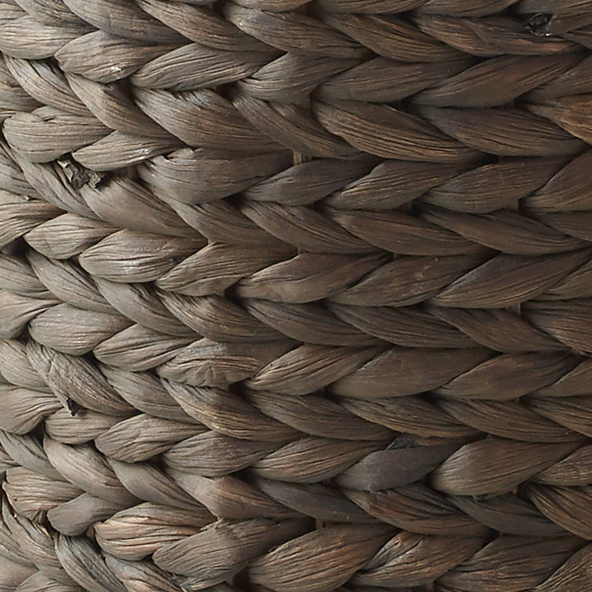 Alt View 6. Casafield - Water Hyacinth Waste Basket with Lid - Woven Trash Can - Espresso.