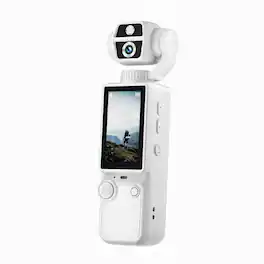 Umeiluce - 4K Ultra HD Pocket Vlogging Camera Action Gift Camera with 2.0" IPS Screen, Built-in Stereo Mic - White