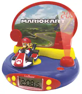 Lexibook - Nintendo Mario Kart 3D Character Projector Clock with Sounds From the Video Game - Blue
