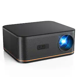 Happrun - 4K Decoding Projector 1000 ANSI Full HD WiFi Bluetooth Auto Focus Home Theater 300 Inch Indoor Outdoor - Black