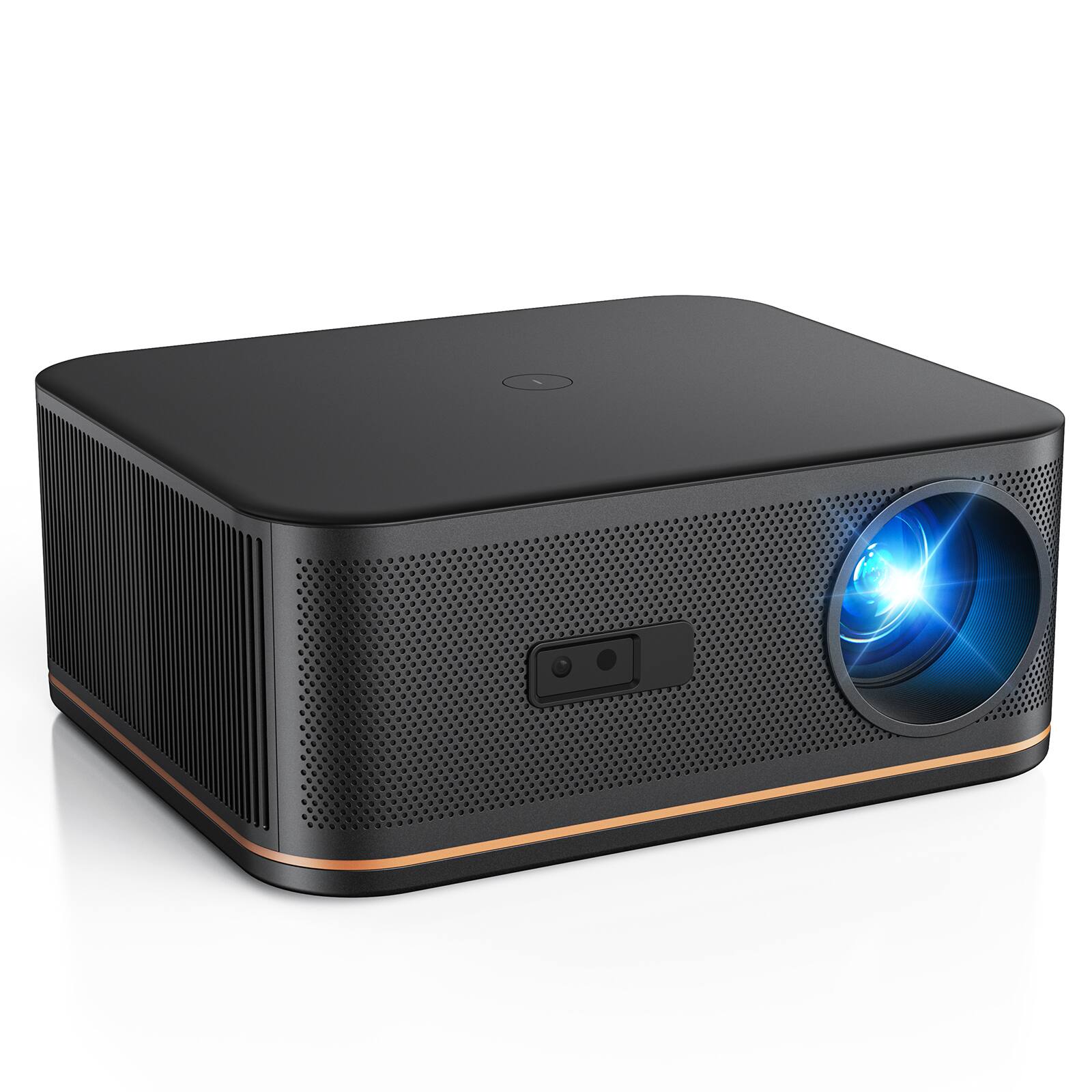 Happrun - 4K Decoding Projector 1000 ANSI Full HD WiFi Bluetooth Auto Focus Home Theater 300 Inch Indoor Outdoor - Black