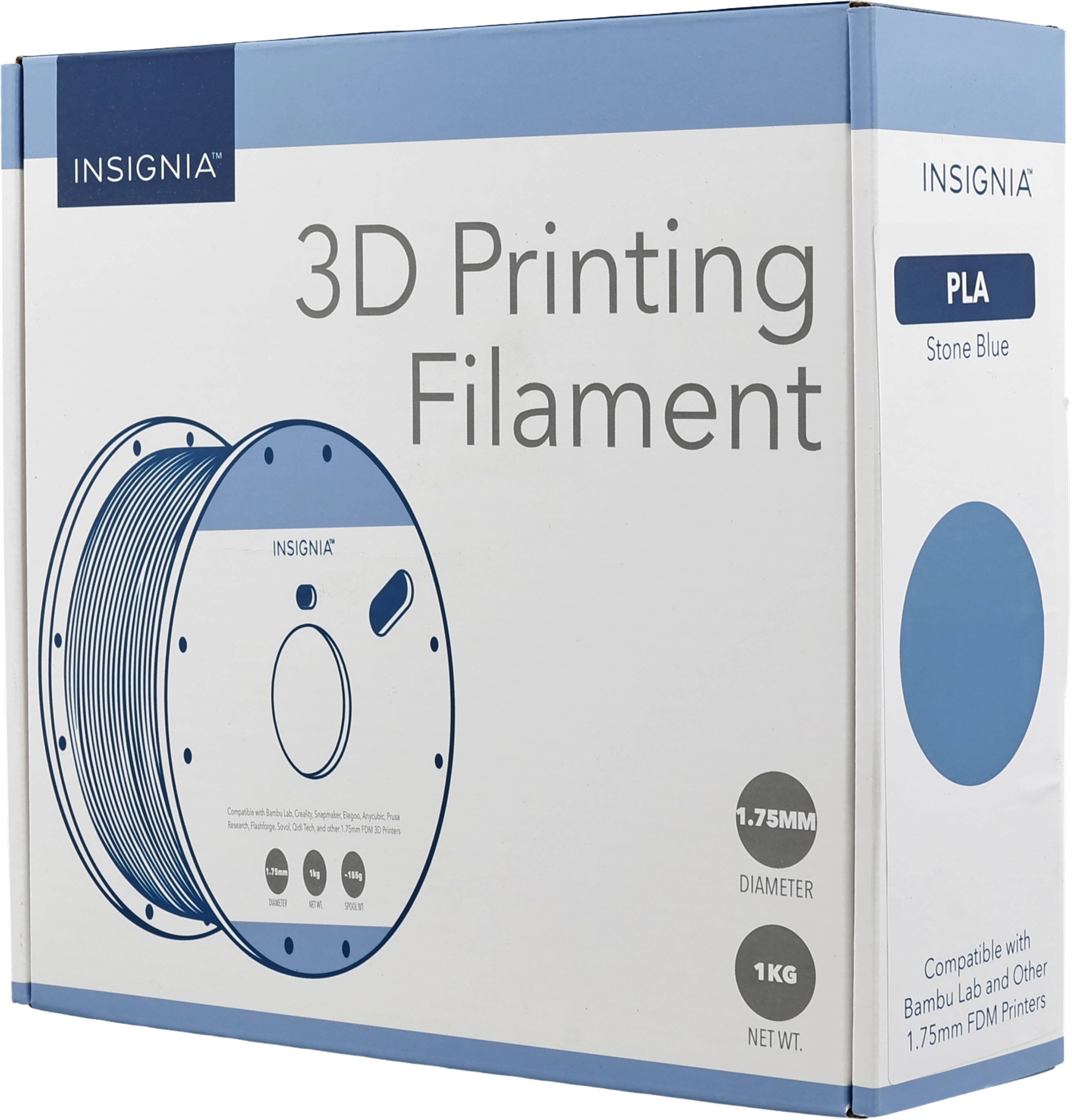 INSIGNIA 3D Printing PLA Stone Blue Filament

INSIGNIA

Compatible with Creality, Snapmaker, Begos, bycabic for Research FDM Printers, Sold 3D for and de 75mm DE WOR Protes

1.75MM

1.75mm WEB

1g ET.

185g 900.11.

DIAMETER 1KG NET WT.

with Compatible Lab and Other Bambu FDM Printers 1.75mm