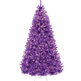 Best Choice Products - 6ft Pre-Lit Christmas Tree, Artificial Holiday Decoration w/ 250 Lights - Purple