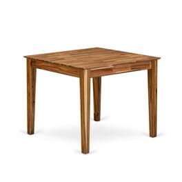 East West Furniture - Modern Wood Kitchen Table with Walnut Color Table Top Surface and Asian Wood Kitchen Table Wooden Legs - Walnut Finish - Brown