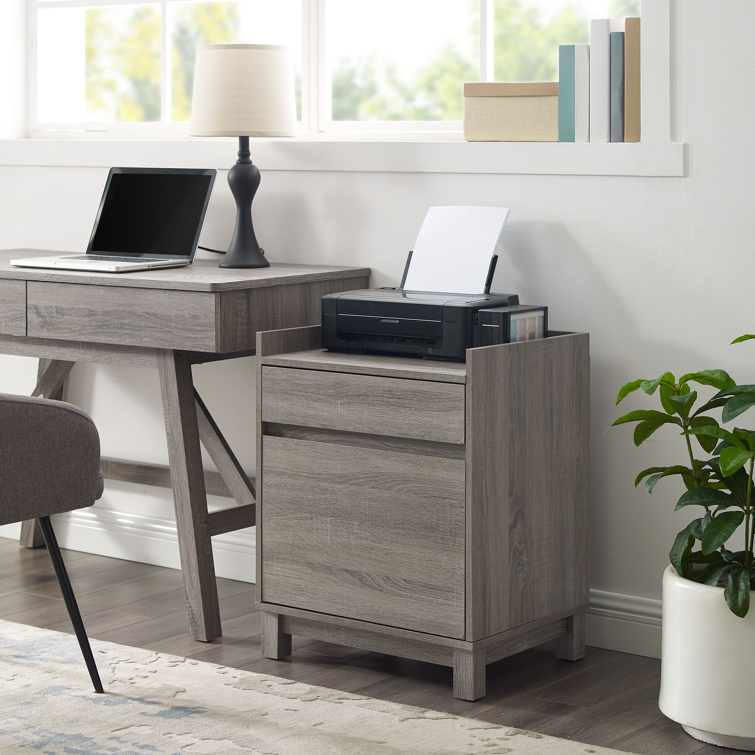 Alt View 17. Linon Home Décor - Tennyson Wood Filing Cabinet - Gray.