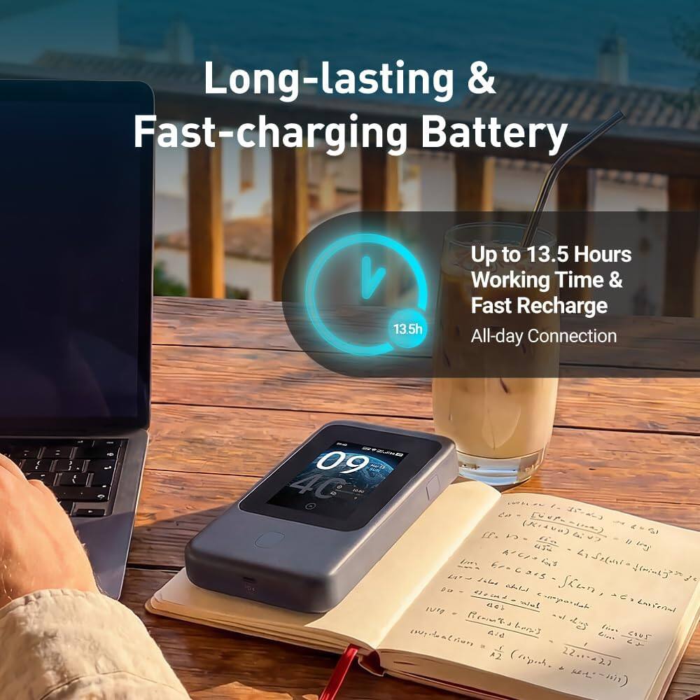 Long-lasting & Fast-charging Battery  
13.5h  
Up to 13.5 Hours Working Time & Fast Recharge  
All-day Connection