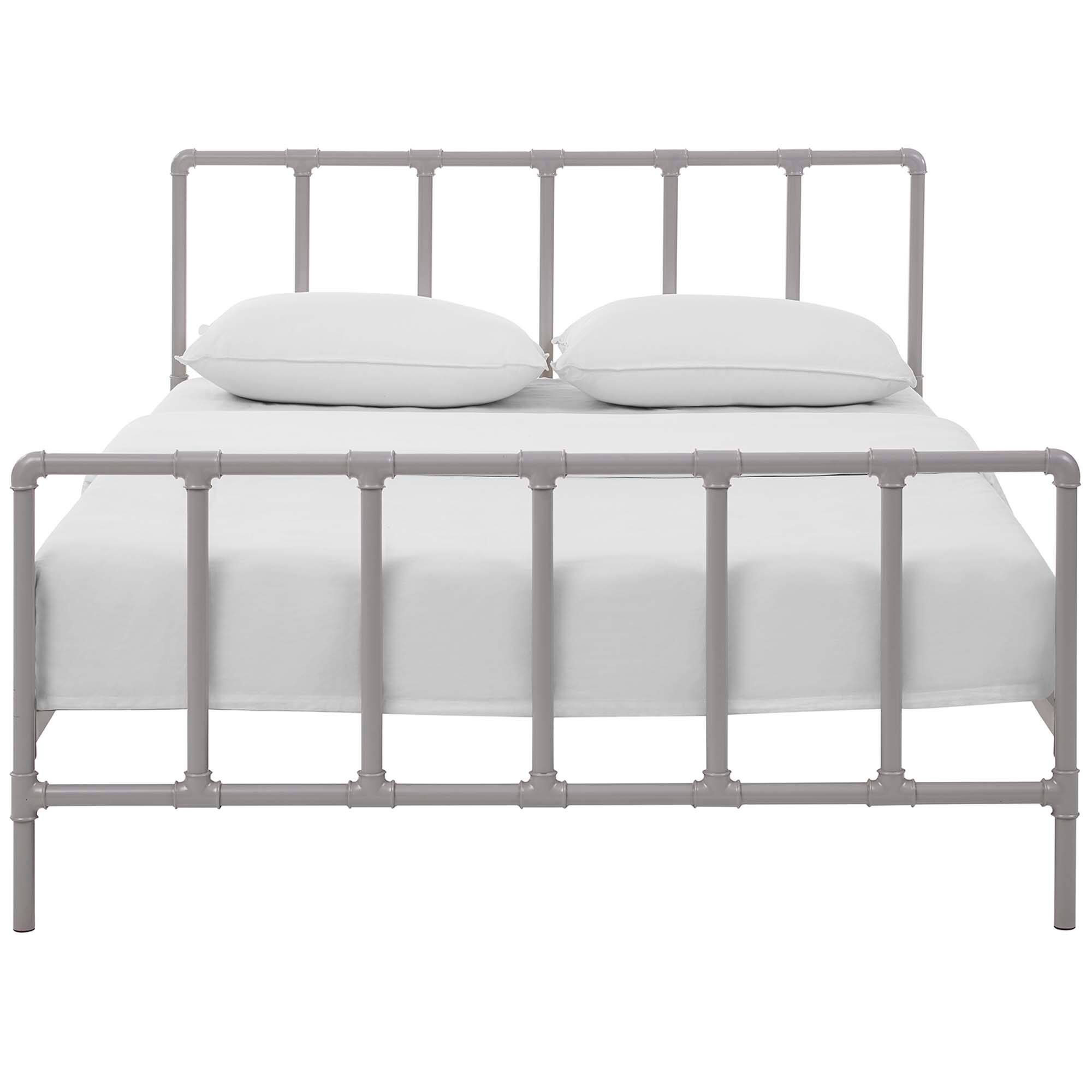 Alt View 1. Modway - Dower Stainless Steel Queen Bed - White.