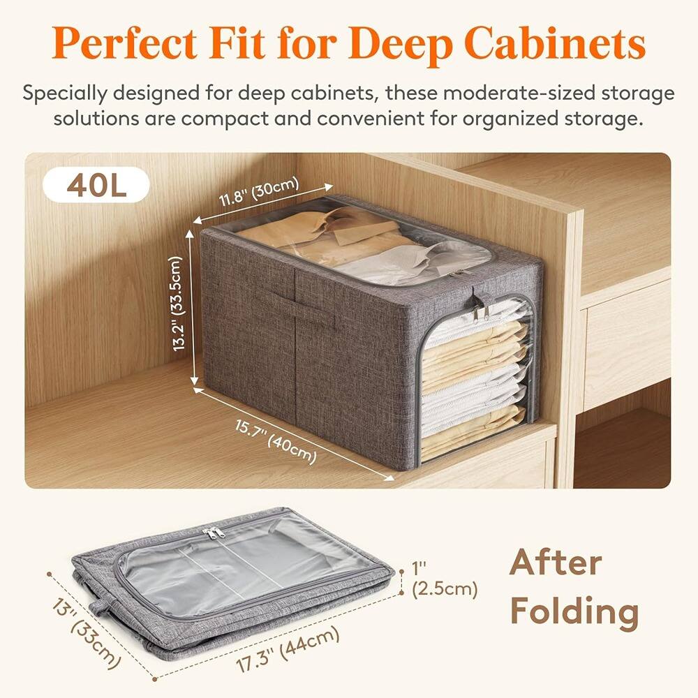 Perfect Fit for Deep Cabinets

Specially designed for deep cabinets, these moderate-sized storage solutions are compact and convenient for organized storage.

40L

11.8" (30cm)

13.2" (33.5cm)

15.7" (40cm)

After Folding

13" (33cm)

17.3" (44cm)

1" (2.5cm)
