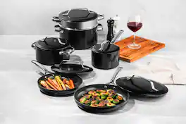 Gotham Steel - Modern Collection 11 Piece Ceramic Nonstick Cookware Set - Black