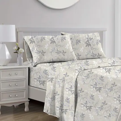 Front. RT Designers Collection - RT Designers Collection Darby Organic Cotton Ultra Soft Printed Sheet Set Multi King - Multicolor.