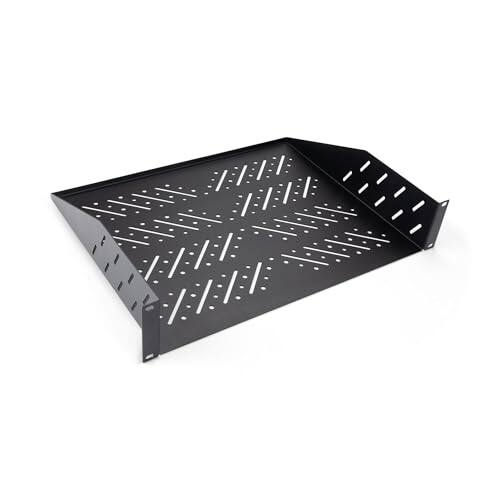 Alt View 8. On Stage Stands - On-Stage Vented Rack Shelf - 2U - Black.