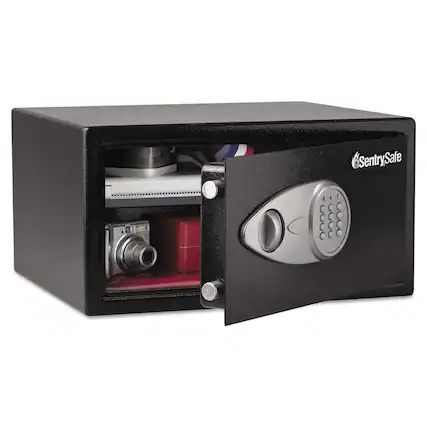 Front. Sentry - Electronic Lock Security Safe, 1 Cu Ft, 16.94w X 14.56d X 8.88h, Black.