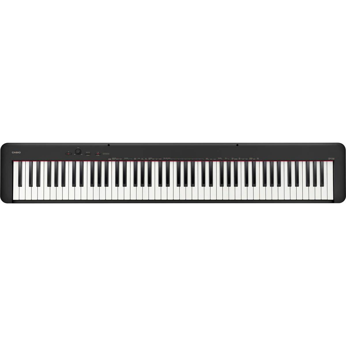 Alt View 5. Casio - Casio CDP-S160 88-Key Compact Piano Keyboard with Touch Response, Black, Bundle with H&A Studio Headphones, Stand,.