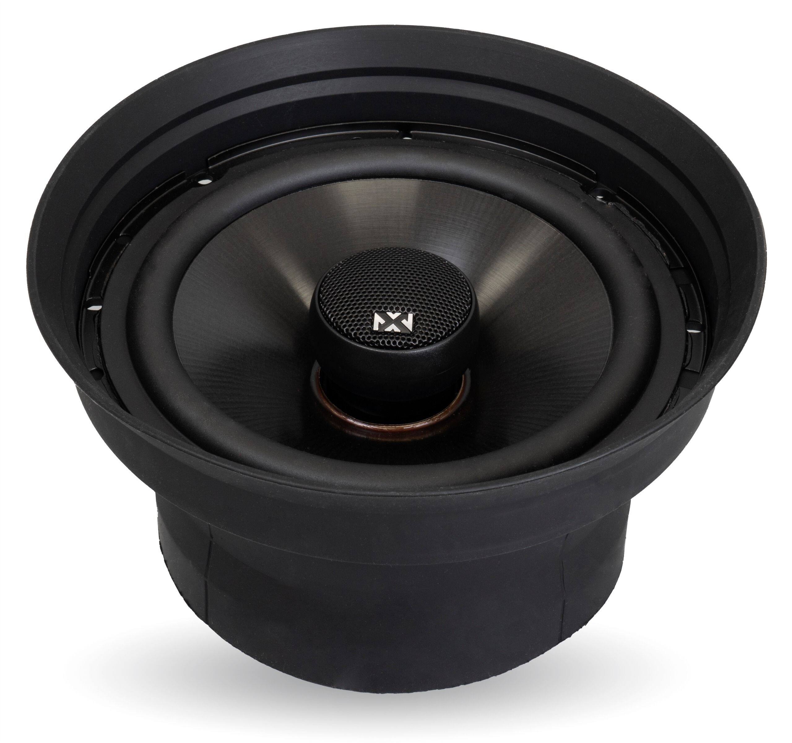 Alt View 2. NVX - XBAF525 2 Piece Universal 5.25” Silicone Rubber Speaker Baffles with Self Adhesive Foam Base Pad.