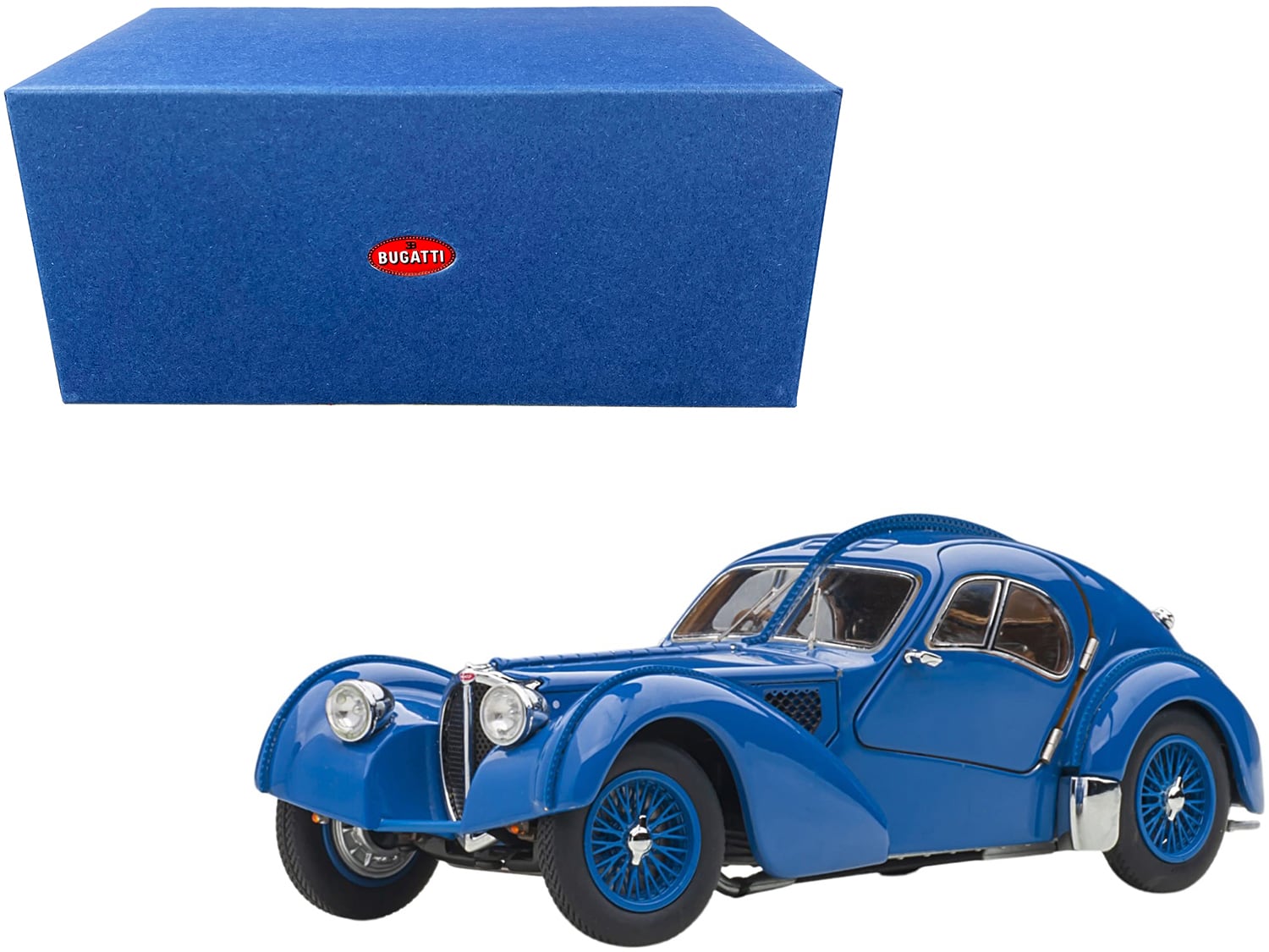 1938 Bugatti Type 57SC Atlantic with Metal Wire-Spoke Wheels Blue 1/43 Diecast Model Car by Autoart price history on PriceWatchPro