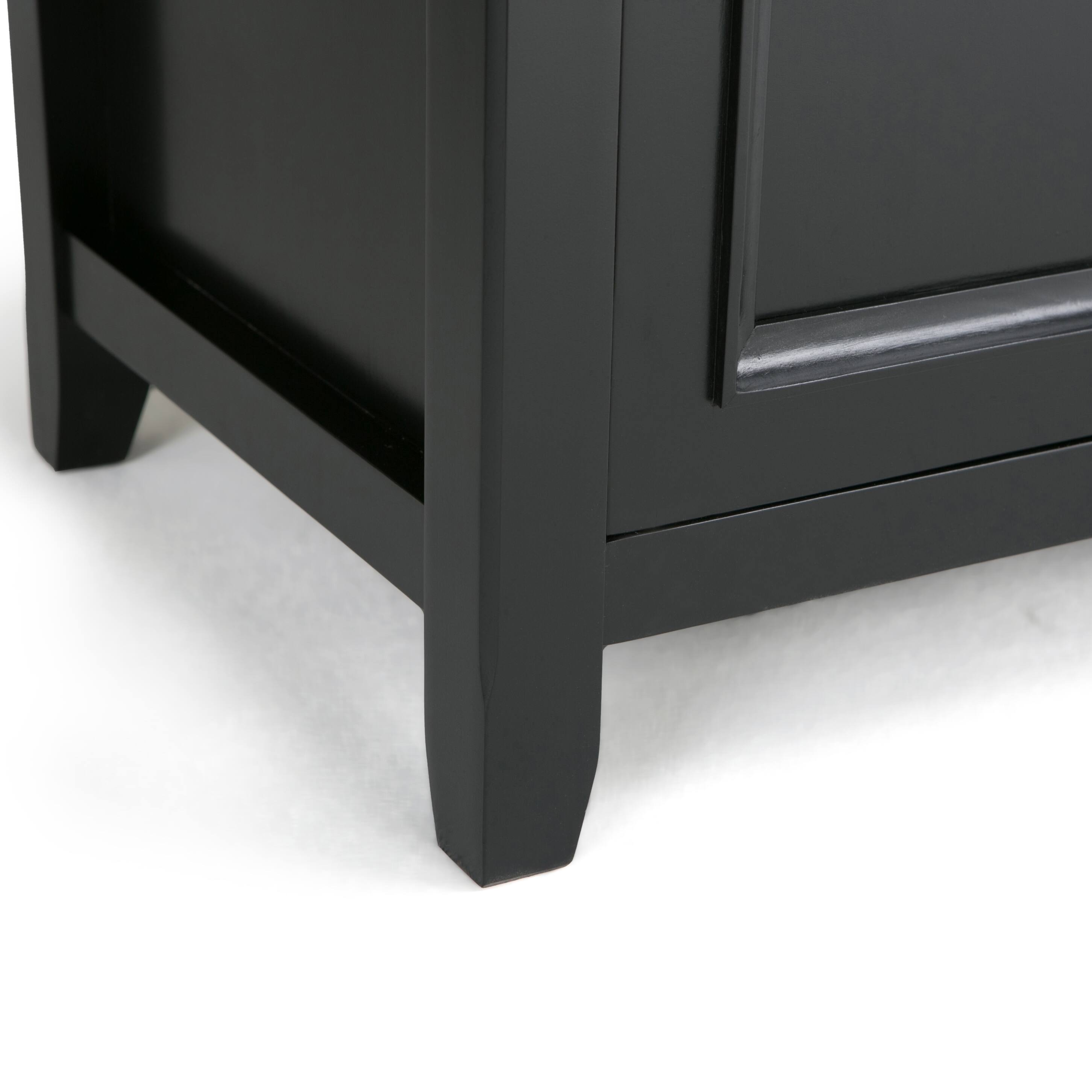Alt View 2. TinyHomie - 54 inch Solid Wood TV Media Stand in Black - Black.
