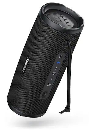 Front. Tronsmart - Mirtune C3 Plus Portable Bluetooth Speaker-50W Balanced Sound for Outdoor-IPX7 Waterproof-12H Playtime-Dual Connection - Black.