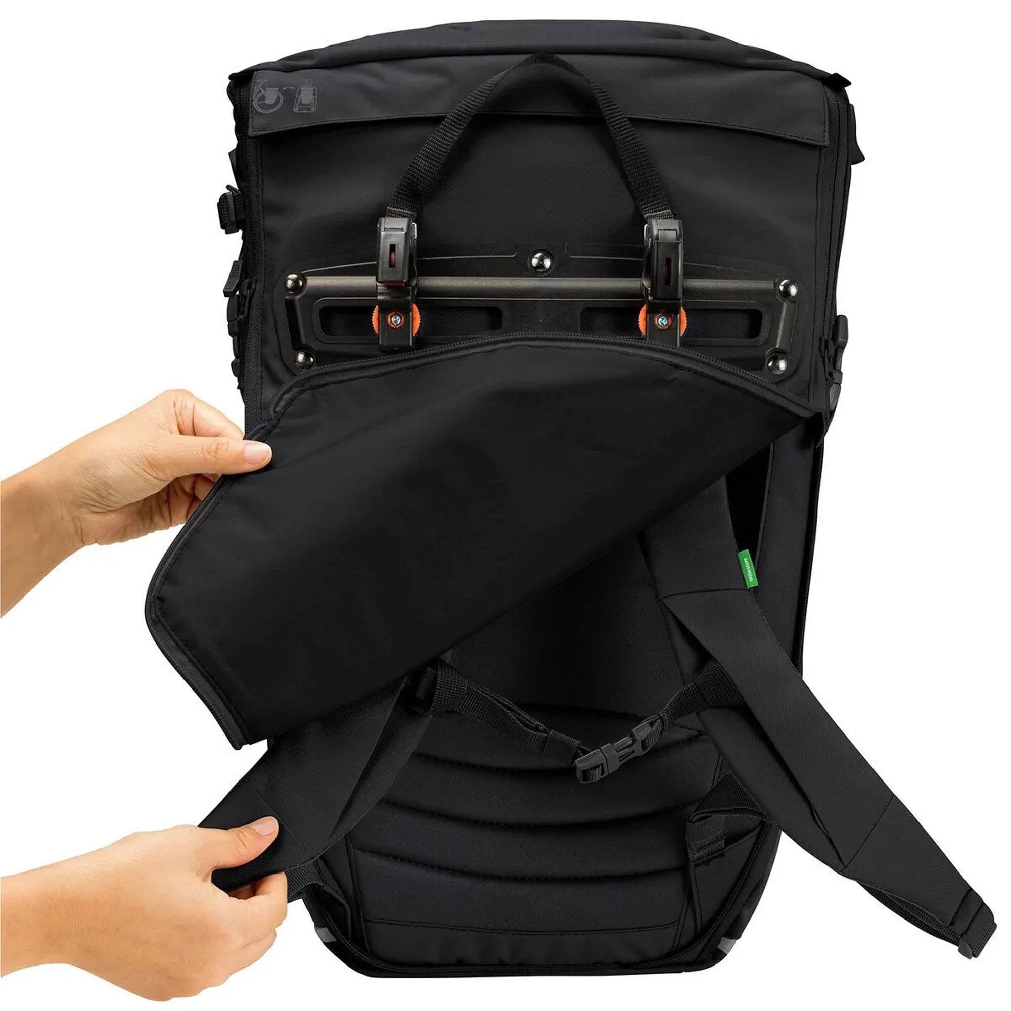 Alt View 6. VAUDE - Vaude CityGo Bike II 23 Backpack and Pannier - Black - Black.
