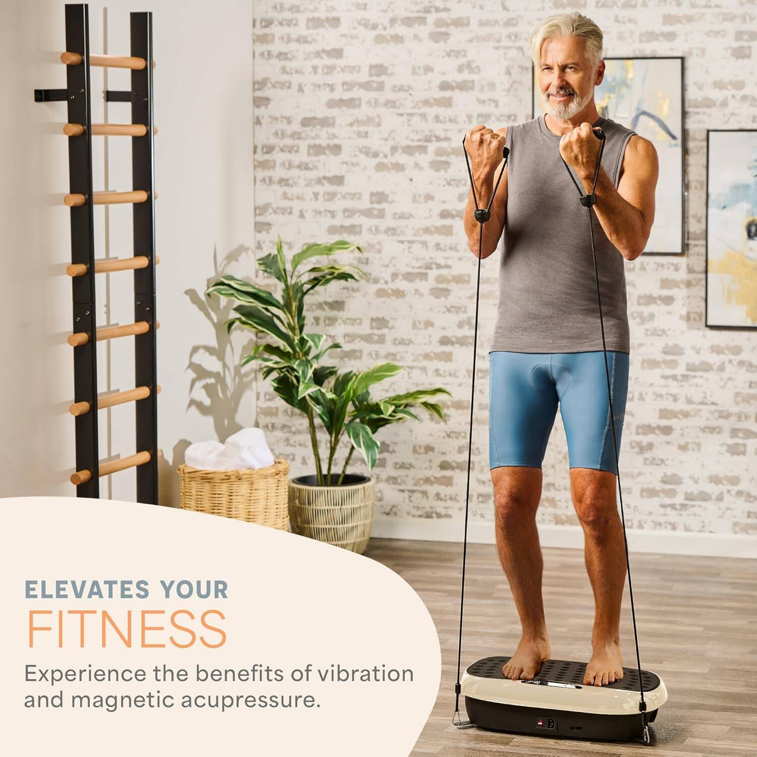 ELEVATES YOUR FITNESS  
Experience the benefits of vibration and magnetic acupressure.