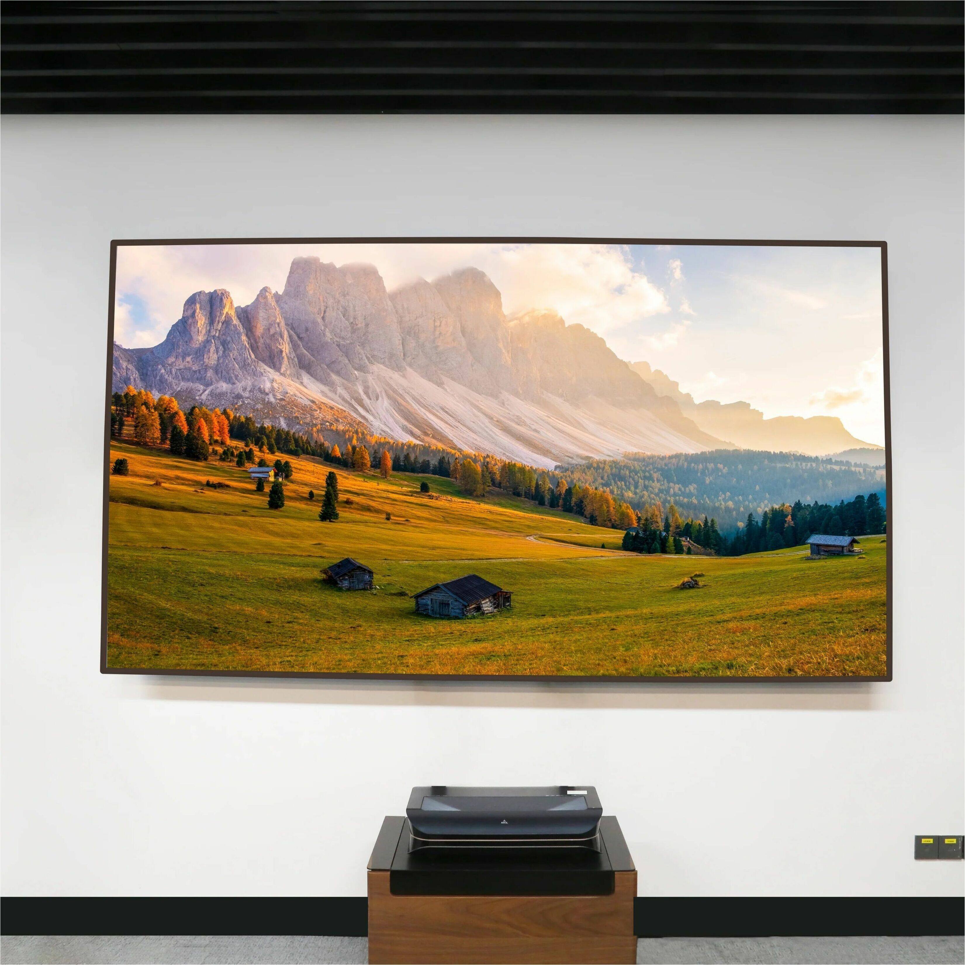 Alt View 40. AWOL Vision - ALR D-120 120" Ambient Light Rejection (ALR) Daylight Fixed Frame Ultra Short Throw (UST) Projector Screen,4K/8K 3D - Gray.