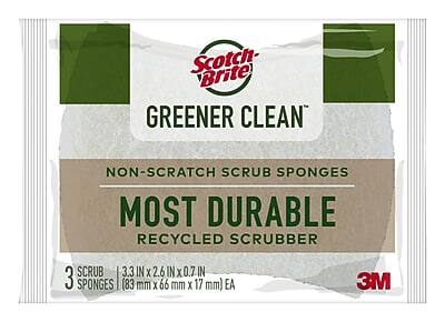 Scotch-Brite Greener Clean
Non-Scratch Scrub Sponges
Most Durable Recycled Scrubber
3 Scrub Sponges
3.3 in x 2.6 in x 0.7 in (83 mm x 66 mm x 17 mm) EA
3M