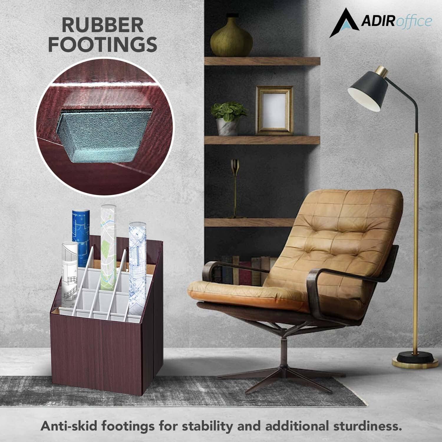 ADIRoffice RUBBER FOOTINGS Anti-skid footings for stability and additional sturdiness.
