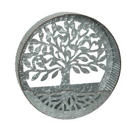 Special T Imports - Galvanized Metal Tree of Life Wall Pocket Planter Rustic Decorative Plant Vase - Gray