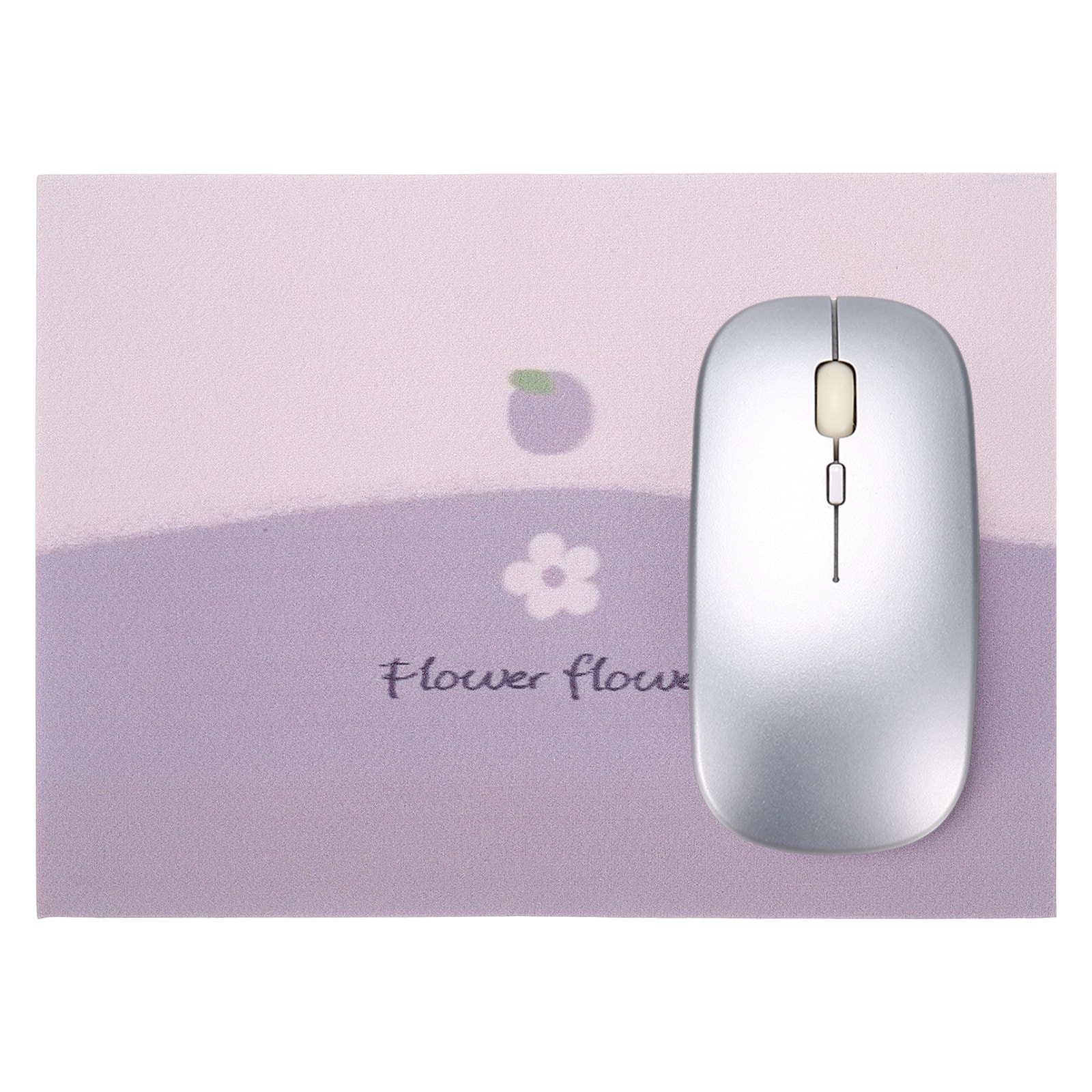 Unique Bargains - Square Mouse Pad 10.2 x 7.7" Non-Slip Rubber Oil Painting Desk Mat for Office Laptop Home Computer Accessories - Purple Flower
