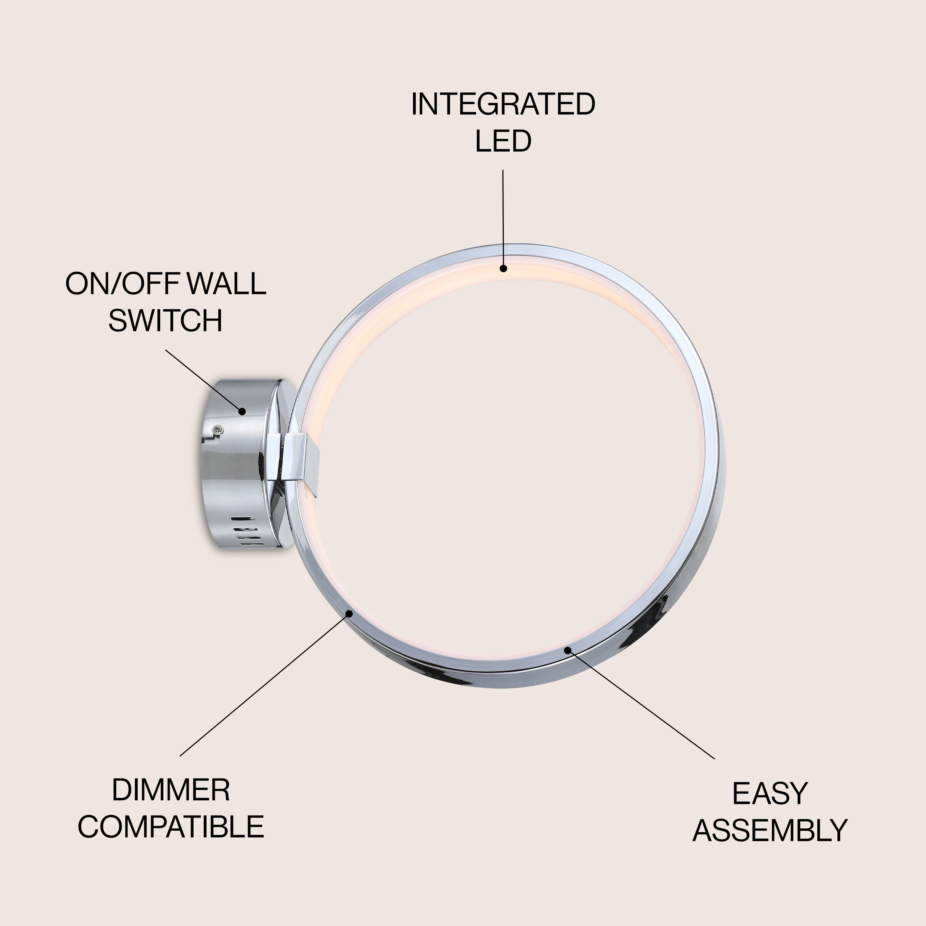 INTEGRATED LED ON/OFF WALL SWITCH DIMMER COMPATIBLE EASY ASSEMBLY