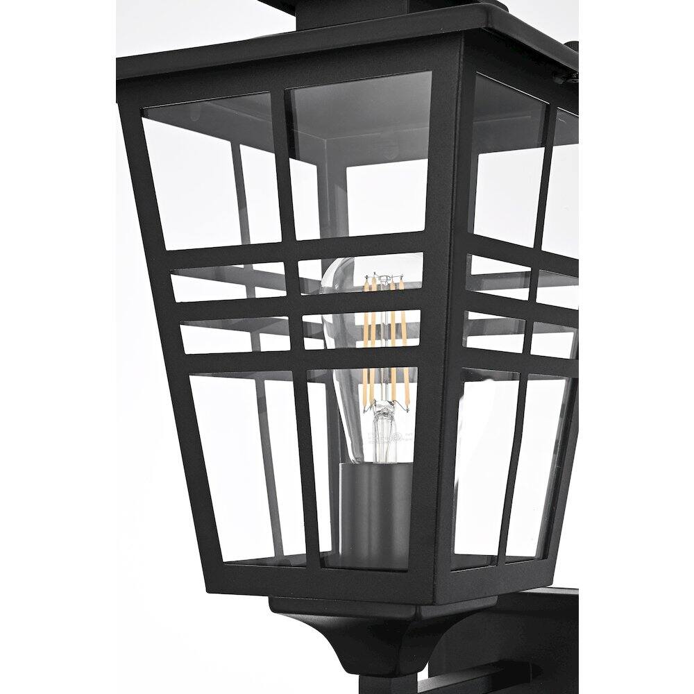 Alt View 2. Elegant Lighting - Macon 8.5 Inch Outdoor Wall Sconce In Black - Black.