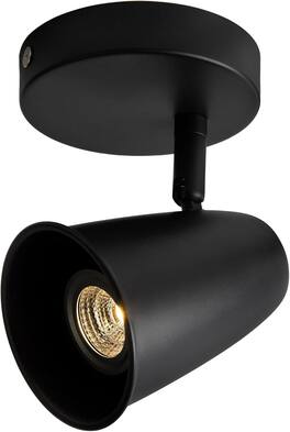 FINEAK - Matte Black GU10 LED Spotlight Adjustable 7W 3000K Track Lighting Style