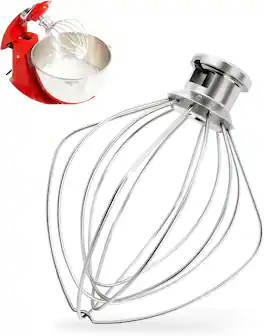 K45WW Wire Whip for Kitchenaid Whisk Attachment 4.5QT-5QT Tilt-Head Stand Mixer,-All Kitchen aid Whisk A - Stainless Steel